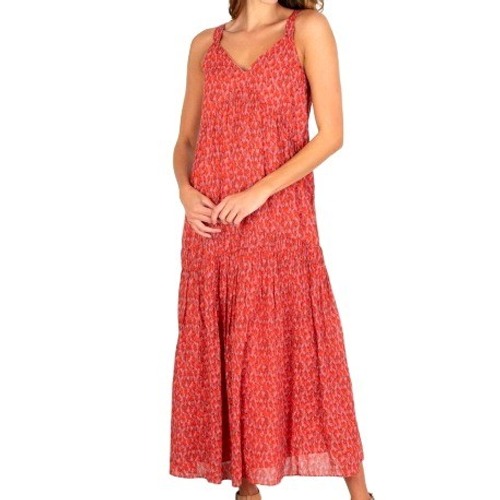 Joie Womens Xxl Red Tea Rose Pink Ditsy Floral Tiered Sleeveless Maxi Dress Boho